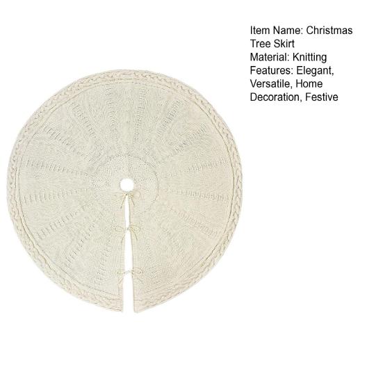 Юбка для рождественской елки, красно-белая юбка для елки, вязаная толстая деревенская рождественская елка, украшение для зимнего праздника, коврик для елки