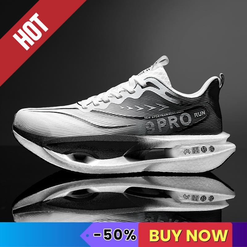 Спортивные кроссовки для бега Мужские марафонки Дышащие Удобные Брендовые Трендовые Женские Атлетические Уличные Кроссовки для Забегов Карбоновая Пластина
