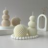 1PC White Curved Contemporary Wave Sphere Scandinavian Soy Wax Candle Eco-Friendly Geometric Candle Nordic