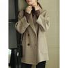Premium Ribbed Woolen Overcoat for Women, Loose Fit To Accentuate Slimming Look In Spring Autumn Winter