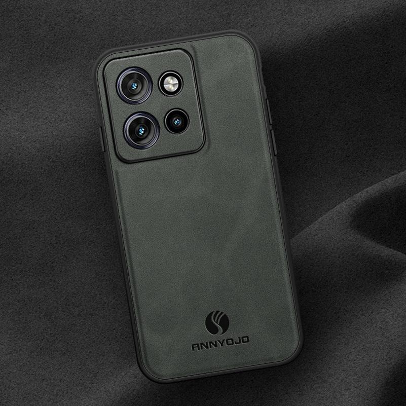 Matte Plain Leather Case For Moto Edge 50 Neo 50 Fusion Edge50 Ultra Pro 40 Neo Edge Built-in Metal Car Mount Holder Cover