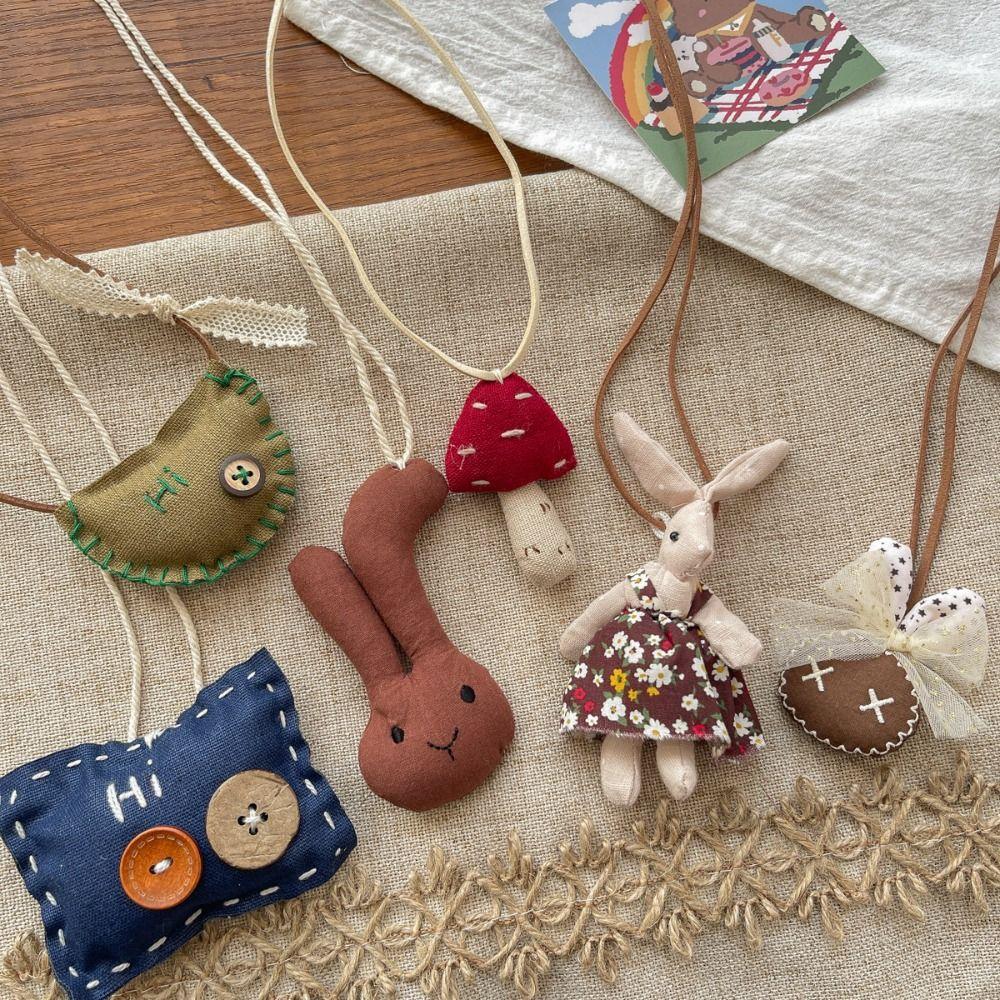 Rabbit Fabric Children Necklace Sweater Chain Accessories Cartoon Animal Necklace Gift