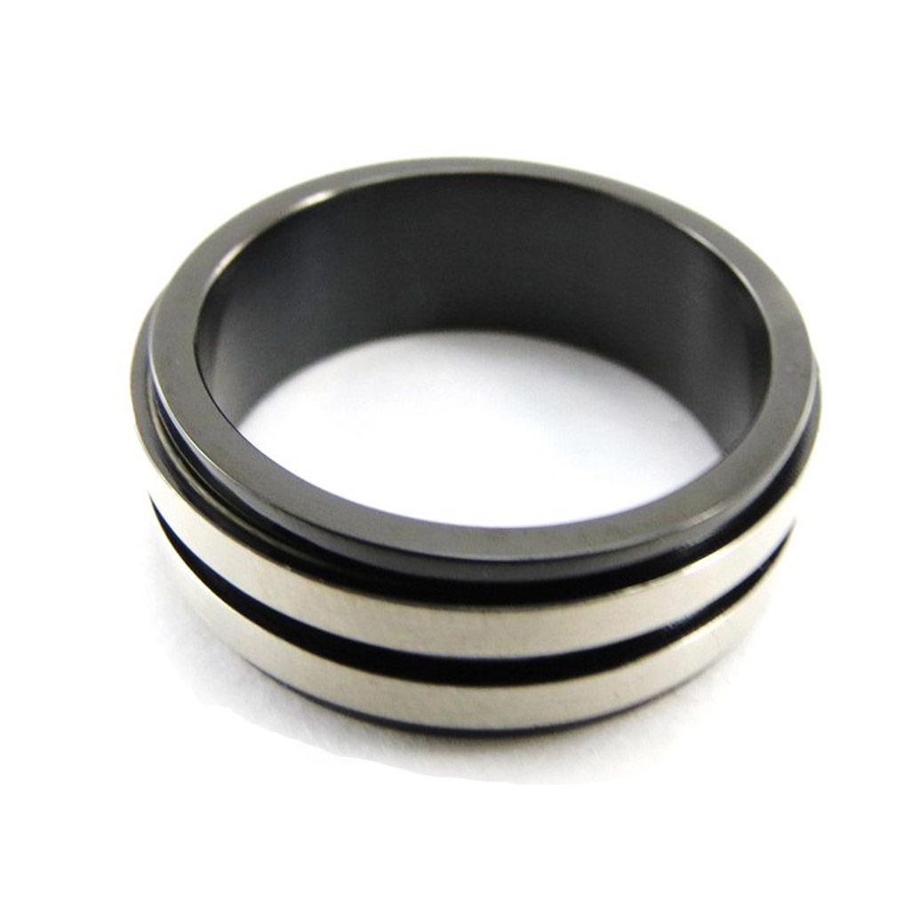 Steel Ring 'Peaceful' Two-tone Steel (anti-stress) - 7 Mm