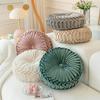 1 Piece Pumpkin-shaped Pillow, Pure Color Velvet Pillow, Suitable for Living Room, Circular Shape, Indoor Window Cushion