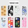 Роскошный корейский стикер Clmj INS Чехол для телефона для iPhone 17 16 15 14 13 12 11 Pro Max X XS XR Plus Air Глянцевая пленка Жесткий чехол из поликарбоната