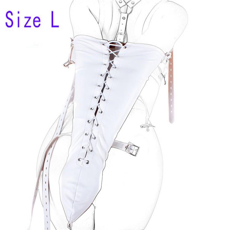 BDSM Bondage Leg/Arm Binder,Behind Back Straight Jacket,SM Leather Armbinder Restraint Slave Lockable Glove With Shoulder