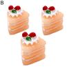 3Pcs Simulation Chocolate Cakes Miniature Food Figurine Dollhouse Accessories