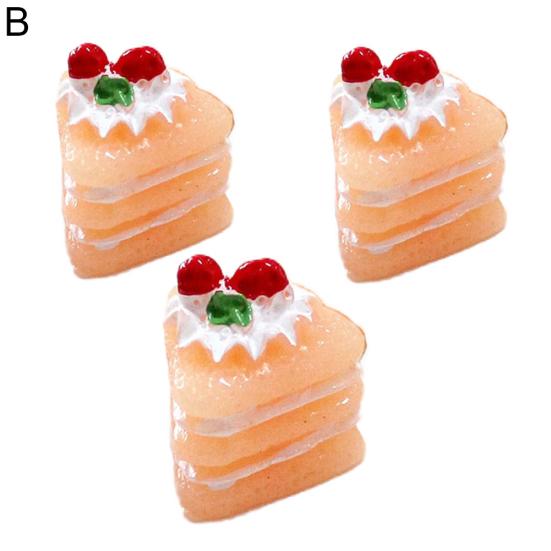 3Pcs Simulation Chocolate Cakes Miniature Food Figurine Dollhouse Accessories