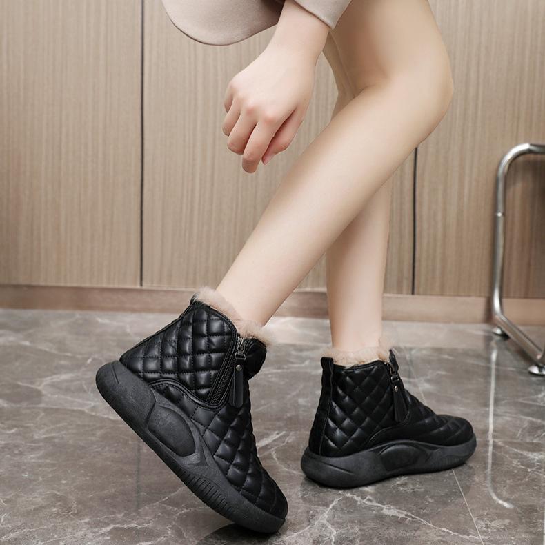 Winter Ladies Shoes Lace Up Women Sneakers Snow Ankle Boots Waterproof Warm Platform Botas Woman Footwear