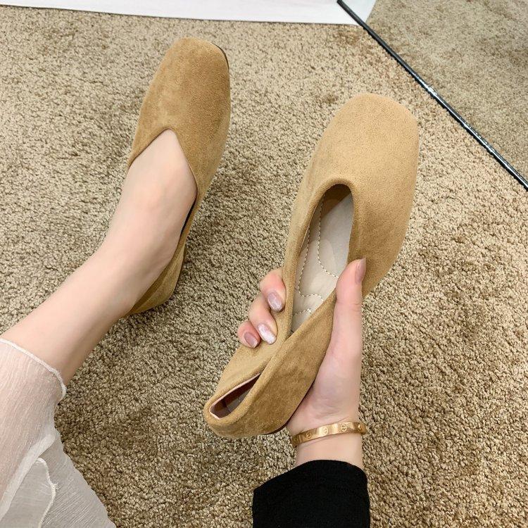 Женская обувь Doudou весна 2025 года, новые туфли с квадратным носком и неглубоким носком, мягкая подошва, универсальные женские туфли черного цвета для езды на работу, на плоской подошве