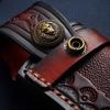 Leather Sheath Holder Pocket Hunt Flashlight Case Fold Knife Tool Camp Outdoor Carry Belt Loop Case