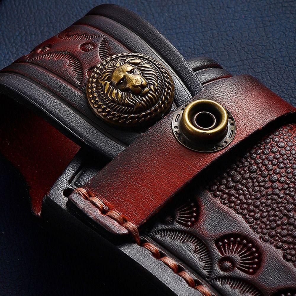 Leather Sheath Holder Pocket Hunt Flashlight Case Fold Knife Tool Camp Outdoor Carry Belt Loop Case