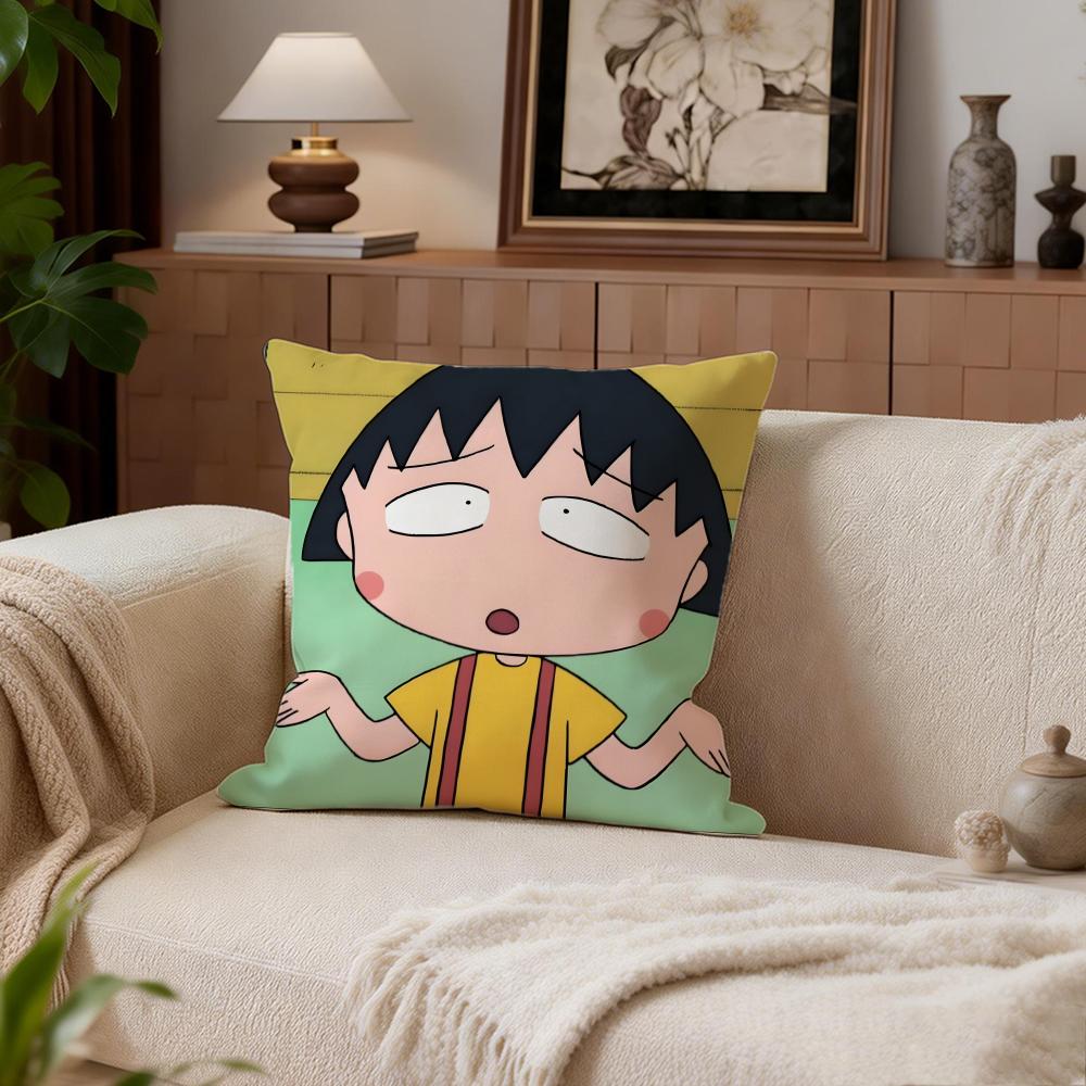 Kids Chibi Maruko Chan Cushion Cover Cushion Cover Set 4Pcs 50X50 45X45 40X40 Pillowcase Decorative Sofa Home Decor