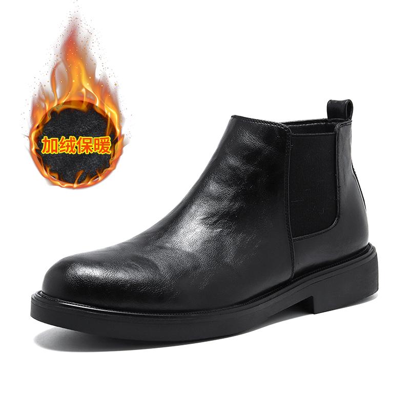 Модные тенденции мужской моды Ботинки Челси Деловые ботинки для свиданий Официальные ботинки для офиса Мягкая подошва Комфортные универсальные плюшевые утепленные ботинки