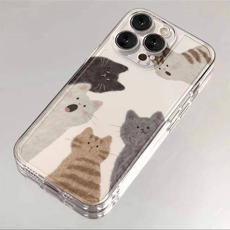 Шокирующий чехол для телефона с рисунком кота для IPhone 17 12 16 14 13 11 15 Pro Max IPhone 16 15 14 Plus Прозрачный мягкий чехол для телефона