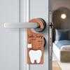 1/2Pcs Wooden Tooth Pattern Door Hanging Decoration Natural Wood Teeth Stand Gate