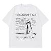 Men's Schrodinger Cat Quantum mechanics creative print 100% pure cotton short-sleeved T-shirt Street casual top