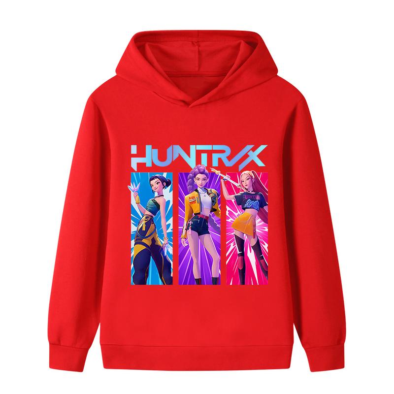 Children's Anime Costume Kpop Devil Hunter Casual Fashion Autumn and Winter Girls' Sportswear Hooded Sweatshirt