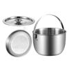 Походный котелок Походный котелок Походные принадлежности Посуда из нержавеющей стали Миска с крышкой для процеживания Маслохранилище Дом Кухня Путешествия