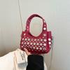 2025 Spring New Rivet Bag Korean Version of Fashion Shoulder Bag Niche Versatile Women's Trend Messenger Underarm Bag Pu