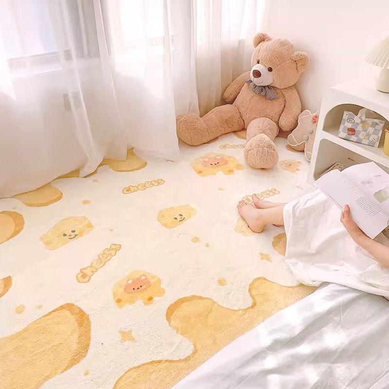 Ковер для гостиной в стиле INS, милый коврик для дивана и журнального столика, плюшевый прикроватный коврик для спальни, утолщенный ковер для дома