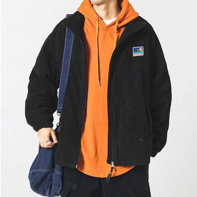 New Casual Jacket Men Fashion Streetwear Oversized Sweatshirt Spring Autumn Zipper Solid Coat Harajuku Vintage Couple Tops Male Y2k Clothes