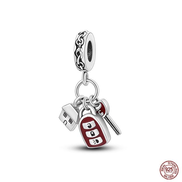 Новые стерлингового серебра 925 пробы красного цвета, подвески в форме сердца, бусины, ювелирные изделия на удачу, подарки