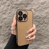 Чехол для телефона из ПУ кожи для iPhone 16 15 14 Plus 13 12 11 Pro Max Защита объектива Мягкий силиконовый бампер Ударопрочный Матовый чехол
