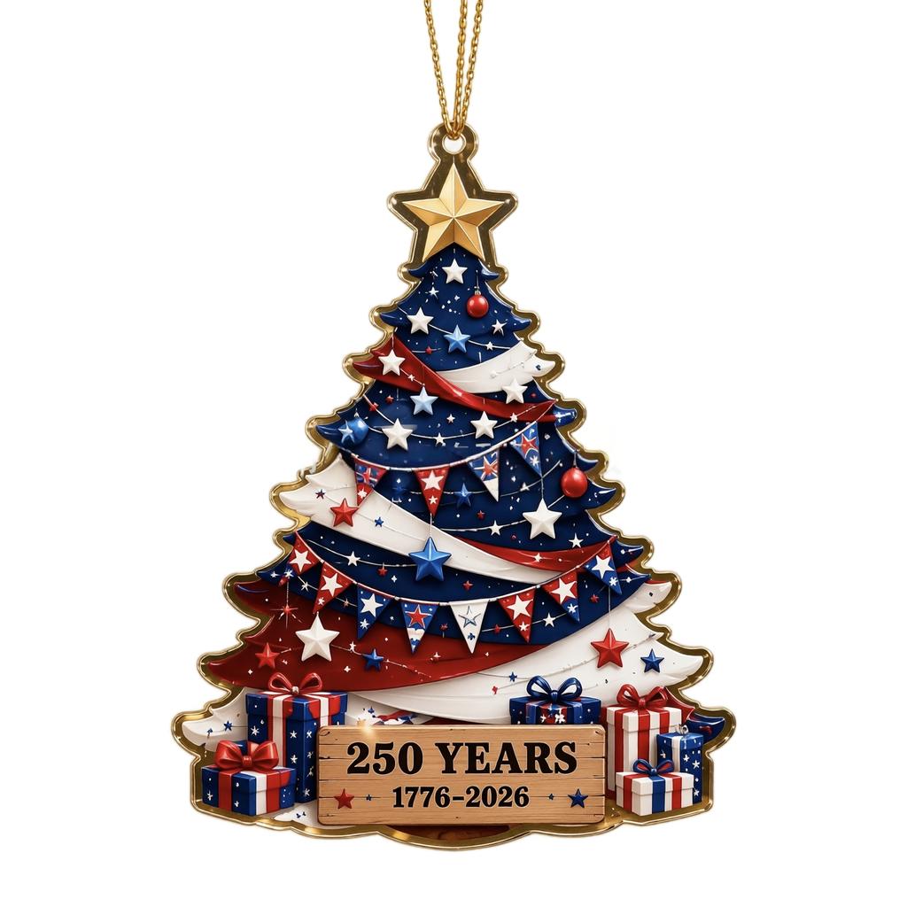 Патриотичное акриловое украшение на елку к 0-летию США, Красное синее праздничное украшение, Памятный подарок