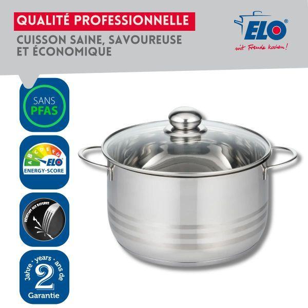 Set of 4 PFAS-free Stainless Steel Pots 14, 16, 20 and 24 Cm Elo Brillant Ref. 9802550