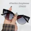Fashion Metal Half-Frame Sunglasses for Women Retro Cat-Eye Brand Designer Sun Glasses UV400 Shades Eyewear Men Goggles