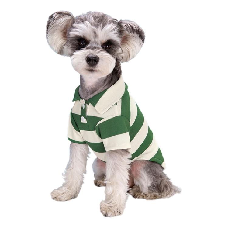 Dog Short Sleeved Shirt Casual PoloStriped T-Shirt Summer Clothing for Puppies