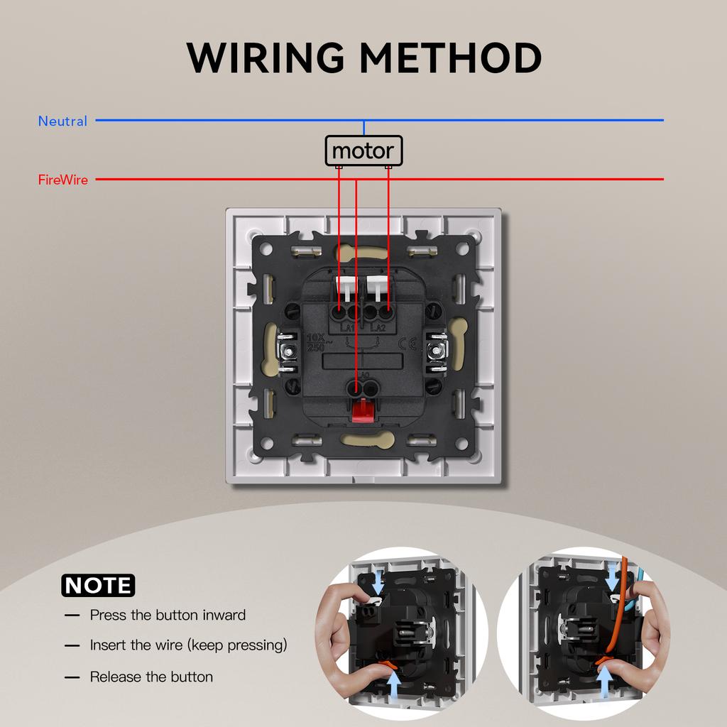 Механический выключатель штор BSEED Электрический выключатель роллет Настенный кнопочный выключатель для жалюзи Стеклянная пластиковая рамка Стандарт ЕС