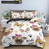 Cartoon Dog Duvet Cover King Queen Funny Pet Puppy Head Printed Bedding Set for Kids Teens Adults Animals Polyester Quilt Cover