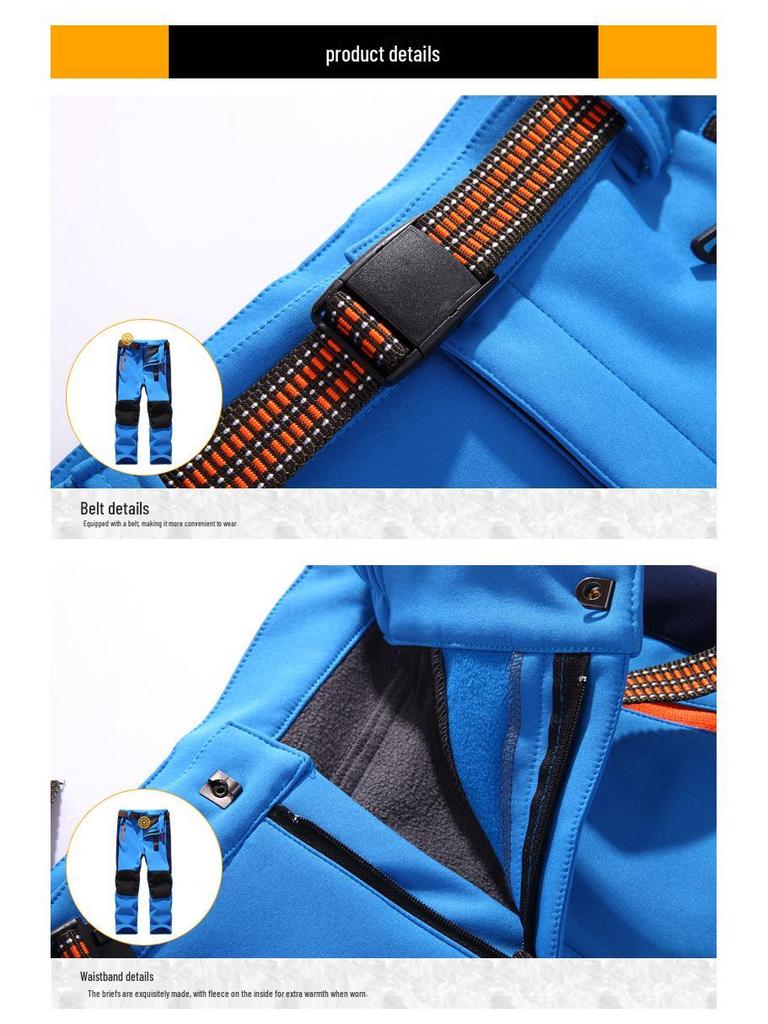 Children's Windproof, Waterproof, Warm Ski Pants for Boys & Girls - Plain Design for Older Kids