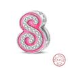 925 Silver Romantic Pink 26 Letters DIY Love Charms Beads Fit Qikaola 925 Original Bracelets Fine Birthday Jewelry Gift