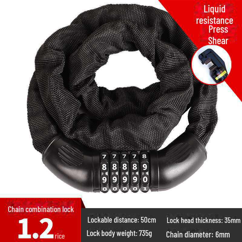 Anti-Theft Electric Vehicle Chain Lock for Motorcycles and Bicycles