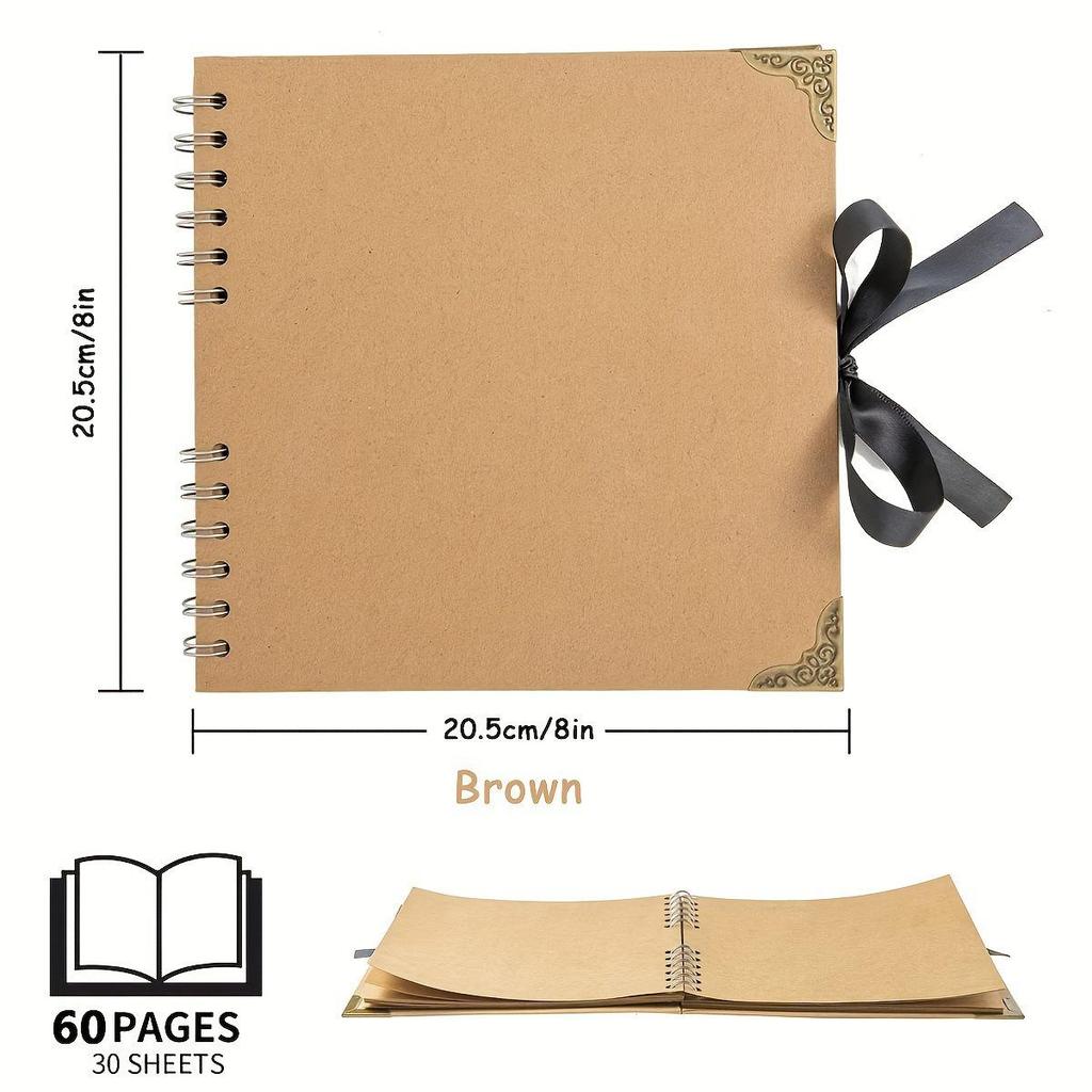 Хаки 8x8 дюймов Ретро DIY Фотоальбом и Рамка
