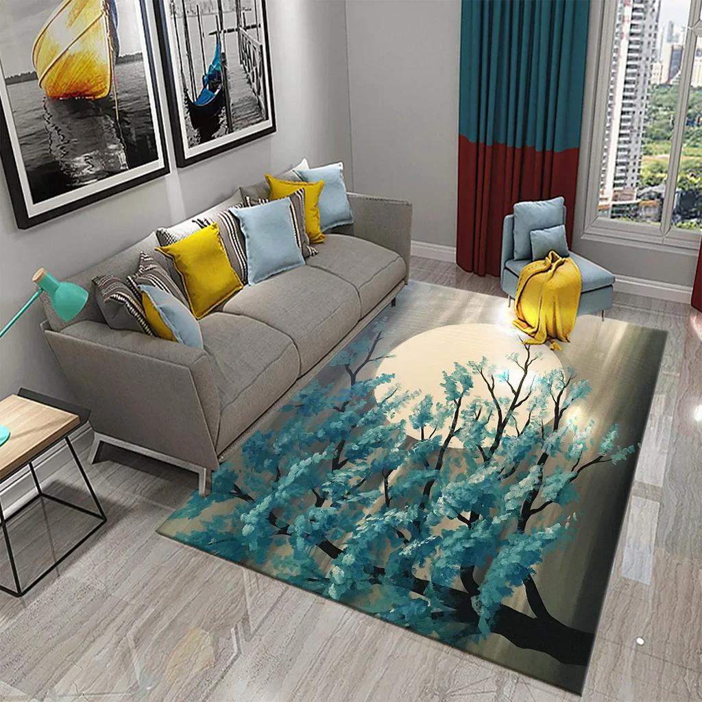 Colorful Tree Abstract Oil Painting Carpet Living Room Bedroom Decor Rug Room Floor Mats Kitchen Bathroom Entrance Non-slip Mats