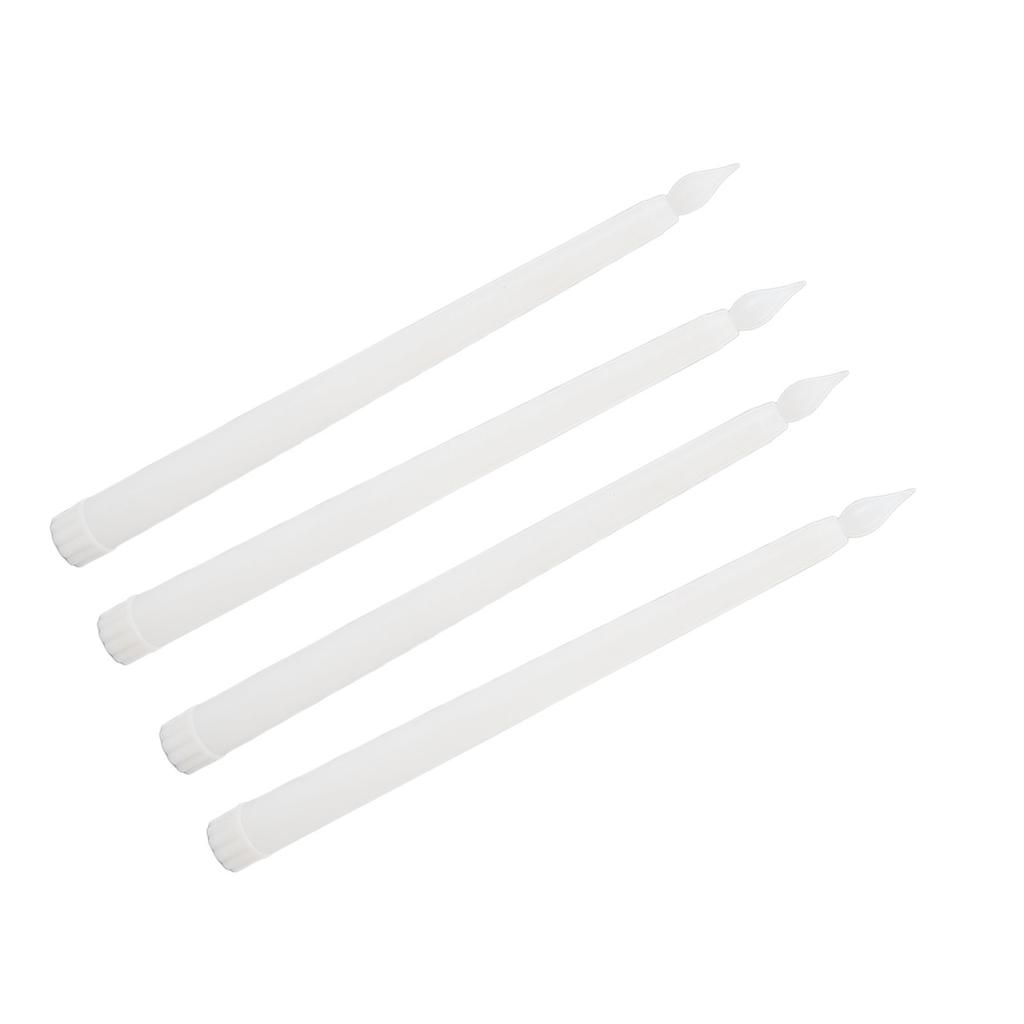 4 шт. светодиодных свечей без дыма, без пламени, безопасные, экологически чистые, теплый свет, электрическая светодиодная конусная свеча