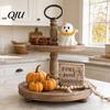 Retro Halloween Decor Ghost Figurine, Spooky Resin Statue, Classic Decoration Tiered Tray for Indoor Outdoor Tabletop Decor, Durable