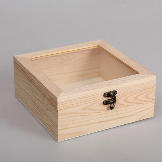 Lockable Decorative Wooden Storage Box Craft Souvenir DIY Organizer Removable Tray Dividers Gift Storage Container