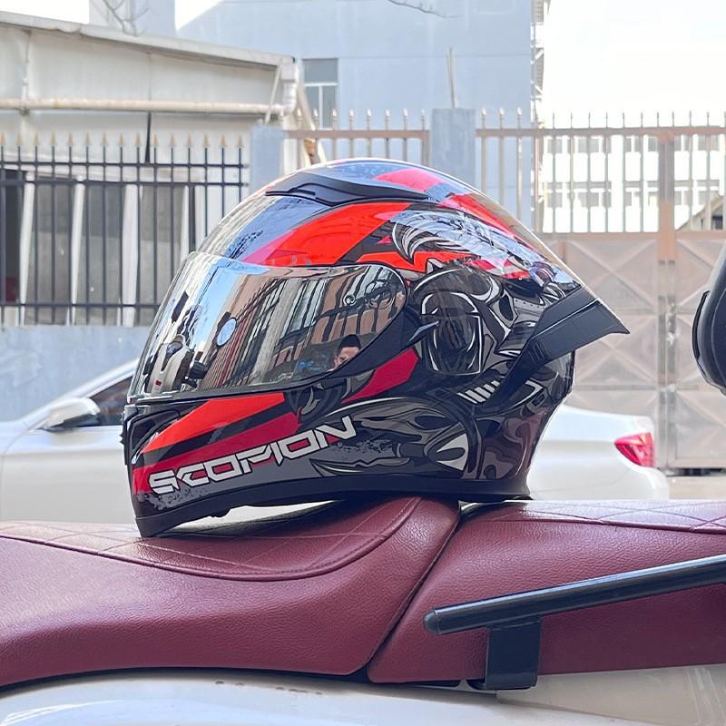 Мотошлем с полным лицом и задним спойлером из АБС-пластика, совместимый с Bluetooth, для мужчин, для езды в любое время года