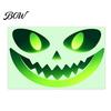Glowing Window Wall Decorations Glow in The Dark Sticker, Self-adhesive Ghost Face Shape Decals, Outdoor Decor Halloween Waterproof PVC Stickers, for