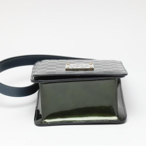 LOUIS VUITTON Damier Vernis Petrol blue Shoulder Bag green Women M92128 Used