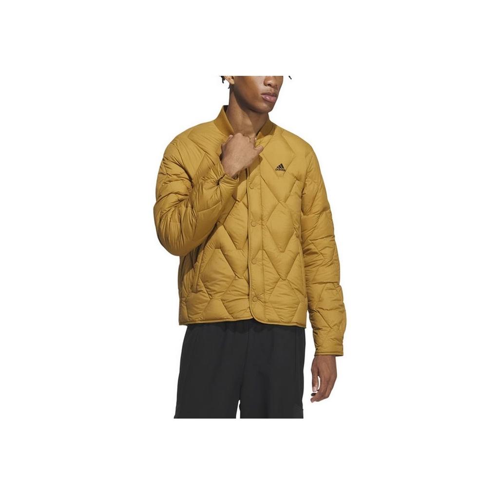 Adidas Lightweight Long Sleeve Down Jacket Unisex Outerwear Yellow IX7085