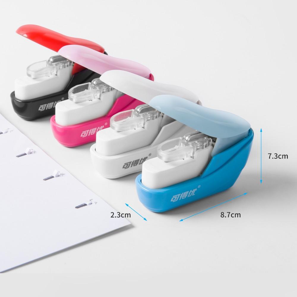 ABS Mini Stapler 4 Sheets Capacity Hand Held Stapler Small Stapleless Stapler Daily Use