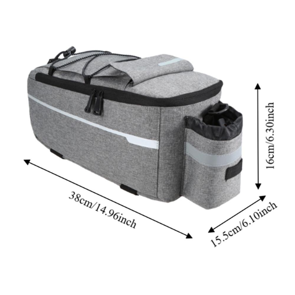 Insulated Bicycle Rear Rack Bag with Reflective Stripes Bike Trunk Bag Bike Rear Seat