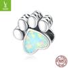 Yinziyun Cat Paw Print DIY Bracelet Spacer Beads: Cute S925 Sterling Silver Pet Imprint Collection