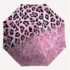 1PC Leopard print Glitter Umbrella-9-Rib Reinforced, Automatic Open, Lightweight & Durable, Cute Fashion Accessory for Outdoor-P0769